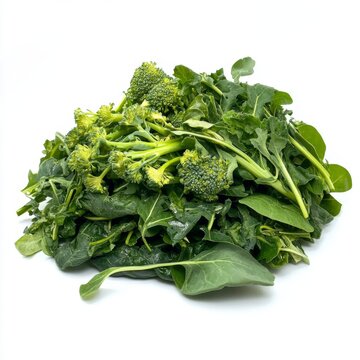 pile of broccoli rabe placed