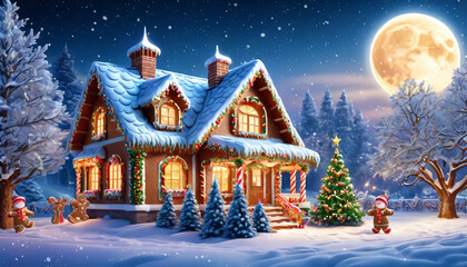 Fototapeta premium クリスマスメルヘンハウス