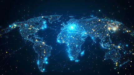 Abstract technology internet world map global vector image