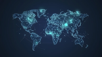 Abstract technology internet world map global vector image