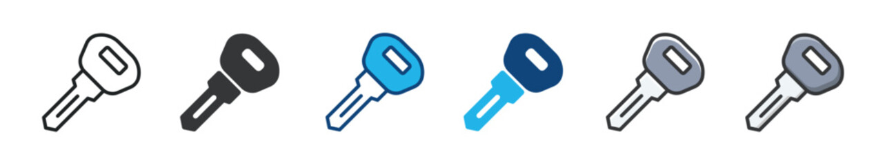 Car key multi series style icons collection. Minimal icon and symbol vector illustration
