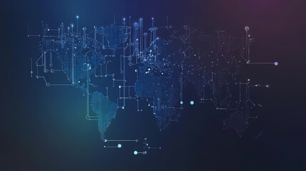 Fototapeta premium Abstract technology internet world map global vector image