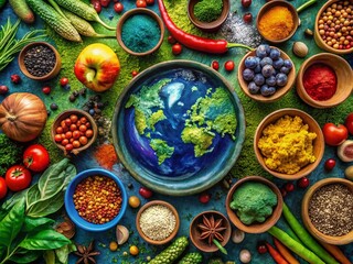 Vibrant Earth-Inspired Food Art for Culinary Creativity and Aesthetic Appeal