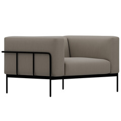 3d render beige sofa armchair home decor with transparent background