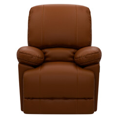 Obraz premium 3d render brown sofa armchair home decor with transparent background