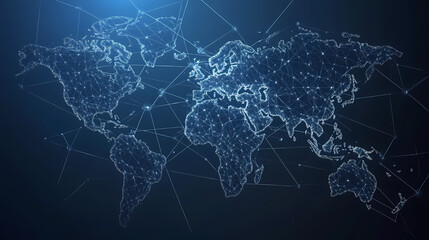 Abstract technology internet world map global vector image