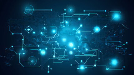 Fototapeta premium Abstract technology internet world map global vector image