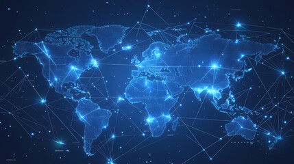 Abstract technology internet world map global vector image