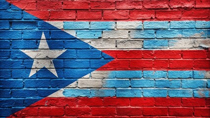 Obraz premium Vibrant Macro Photography of Puerto Rico Flag Graffiti Art for Cultural Expression