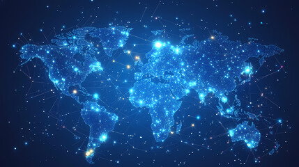 Abstract technology internet world map global vector image