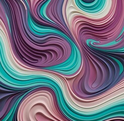 Fototapeta premium Bold Abstract Pattern with MediumPurple, Cyan, and RosyBrown Organic Shapes