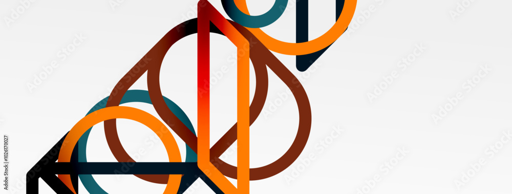 Poster Abstract background - colorful circle lines technology or business digital template