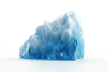 Fototapeta premium Large chunk of ice melting on white background