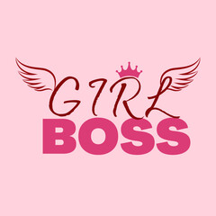 Girl boss Pink abstract,Graphic design print t-shits fashion,vector,poster,card, illustration, eps