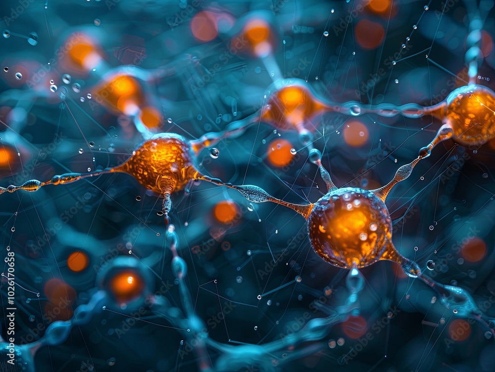 Poster abstract network of interconnected nodes with glowing centers