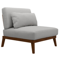 3d render gray sofa armchair home decor with transparent background