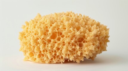 Natural sea sponge showcasing its unique texture and shape against a plain background, ideally highlighting its maritime origin and beauty