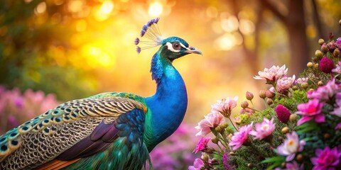 Obraz premium Vintage Chinese Peacock Photography - Exquisite Feathers and Elegant Heritage