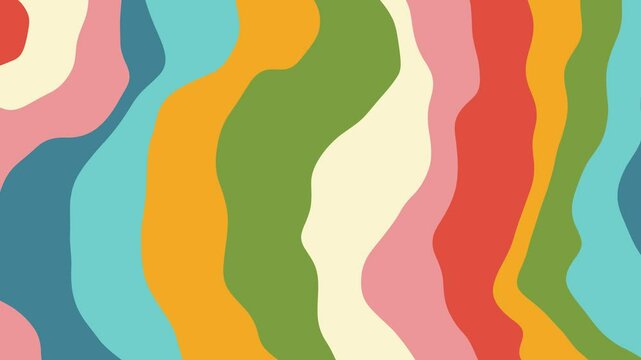 Animated seamless colorful wave summer abstract background