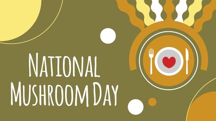 Obraz premium National Mushroom Day web banner design illustration 