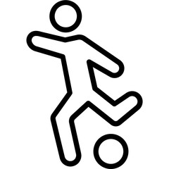 Striking Football vector icon in outline style 