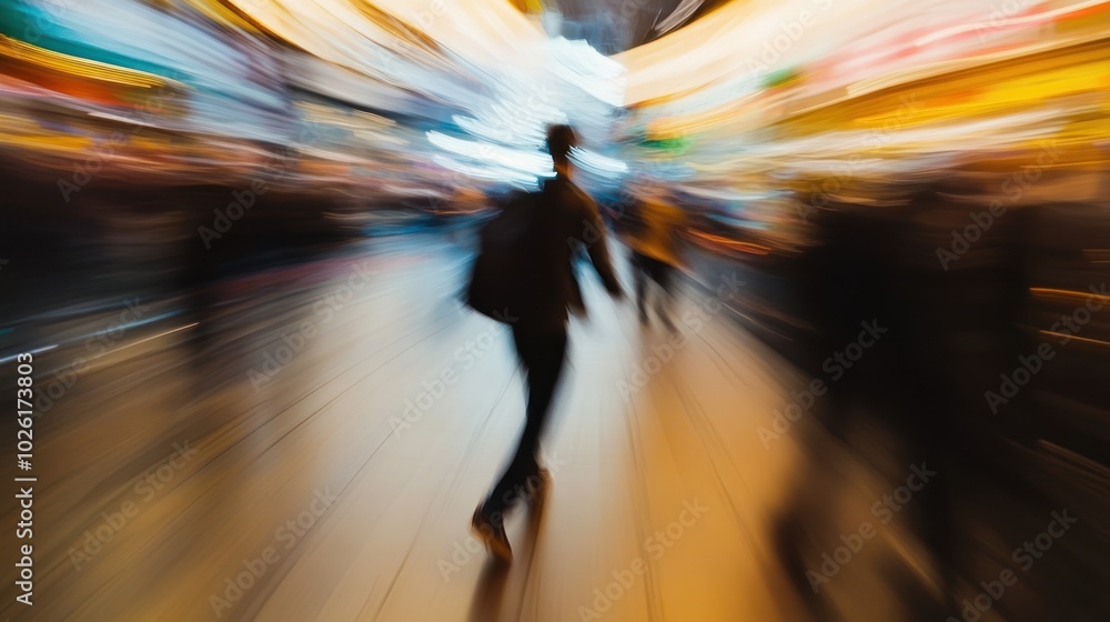 Poster motion blur effect - a photography technique where moving objects appear blurred, often used creativ