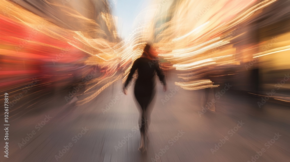 Poster motion blur effect - a photography technique where moving objects appear blurred, often used creativ