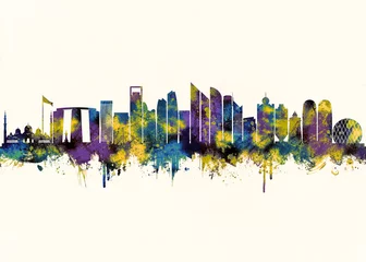 Abu Dhabi City Skyline. Cityscape Skyscraper City Downtown Abstract Landmarks Travel Background Buildings Landscape Modern Art Architecture Business View Building Corporate