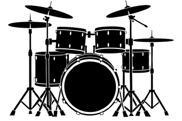 drum set silhouette vector art