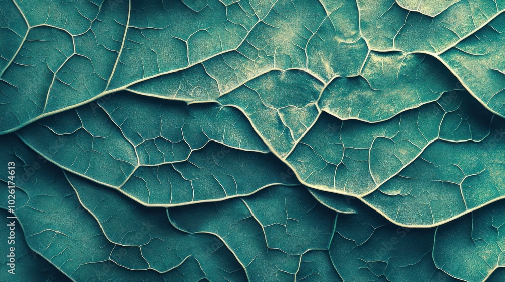 Wall mural Organic abstract green leaf texture Blending natural shapes with abstract design elements, perfect for high-end sustainable products or wellness-focused marketing.