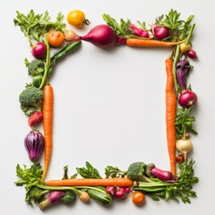 A rectangular picture frame in theform of vegetables