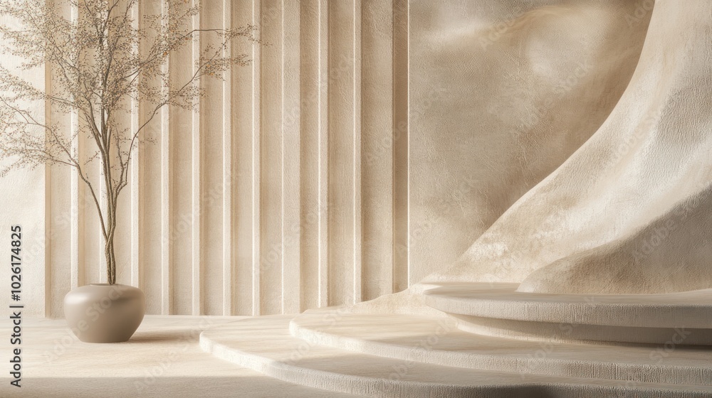 Poster organic texture with subtle gradient for interiors - blending natural materials with gradient effect