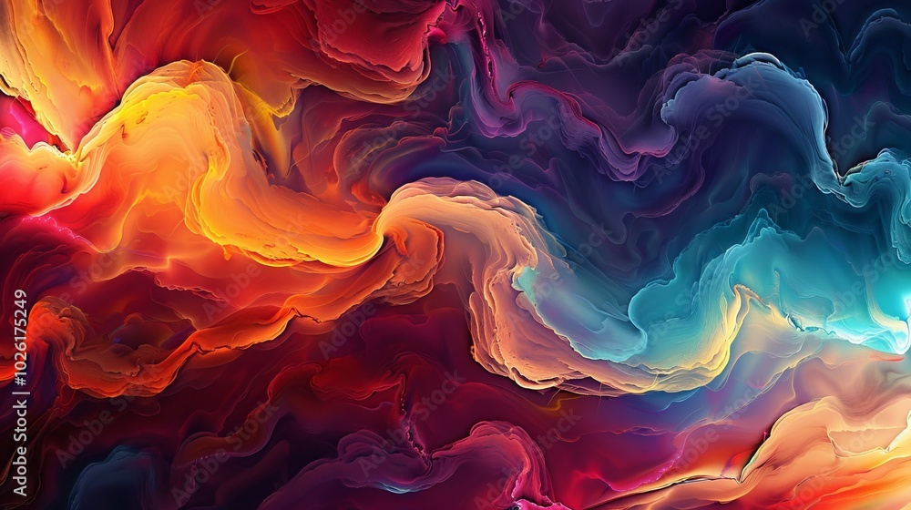 Poster colorful abstract swirling patterns in vibrant hues create a mesmerizing visual effect reminiscent o