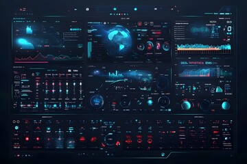 Obraz premium Futuristic smart home control panel of home appliances, sleek and modern digital interfaces perfect to create product designs or as part of smart home technology advertisements to attract consumers.