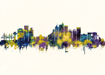 Obraz premium Al Khobar City Skyline. Cityscape Skyscraper City Downtown Abstract Architecture Business View Building Corporate Landmarks Travel Background Buildings Landscape Modern Art