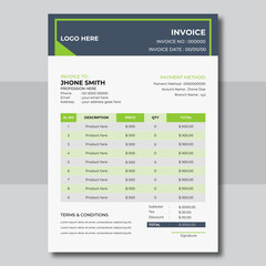 Minimal business Invoice design template.
