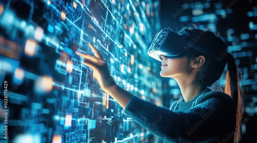 Poster person interacting with virtual background - capturing how individuals can seamlessly interact with 