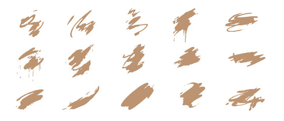 金色のブラシストローク。筆跡