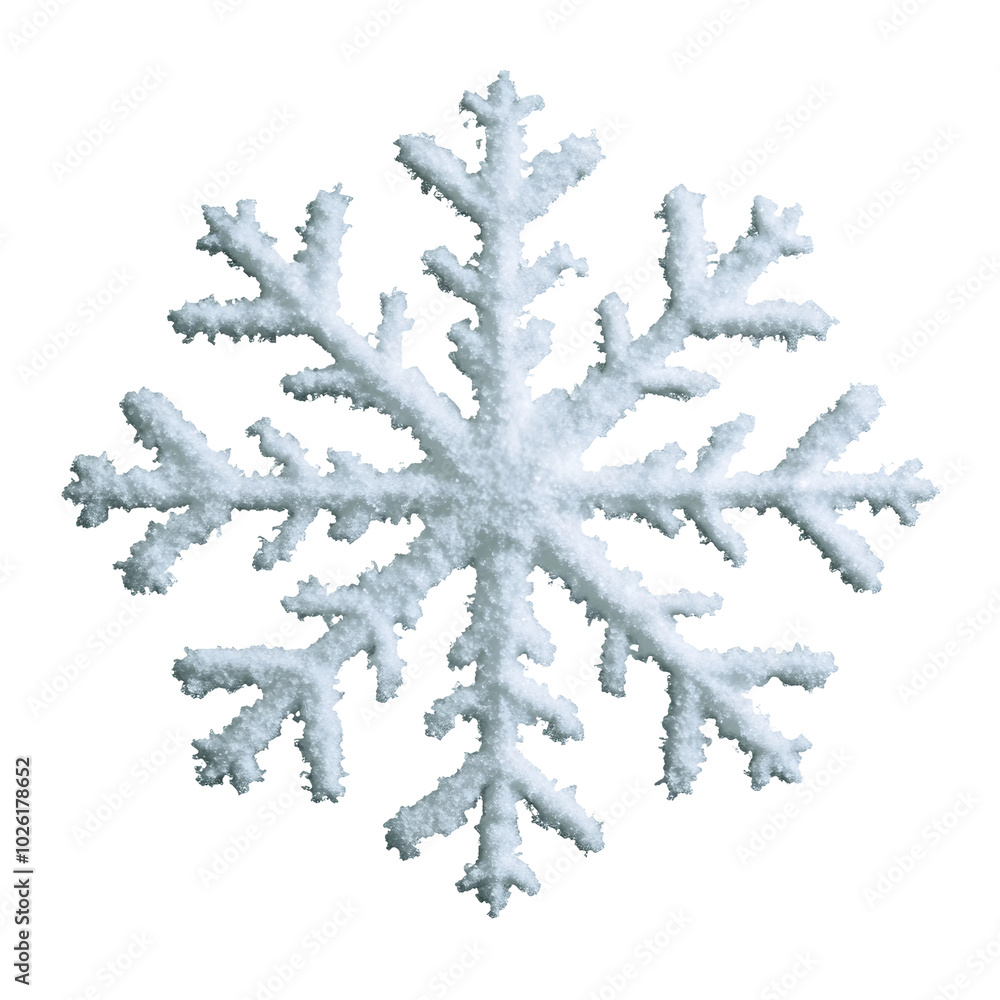 Aufkleber beautiful snowflake with intricate patterns and soft snowy texture