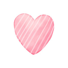 Two watercolor hearts a symbol of love, isolated on a white background. Valentine's card. Watercolor hearts closed together. Inseparable love. Valentine's Day