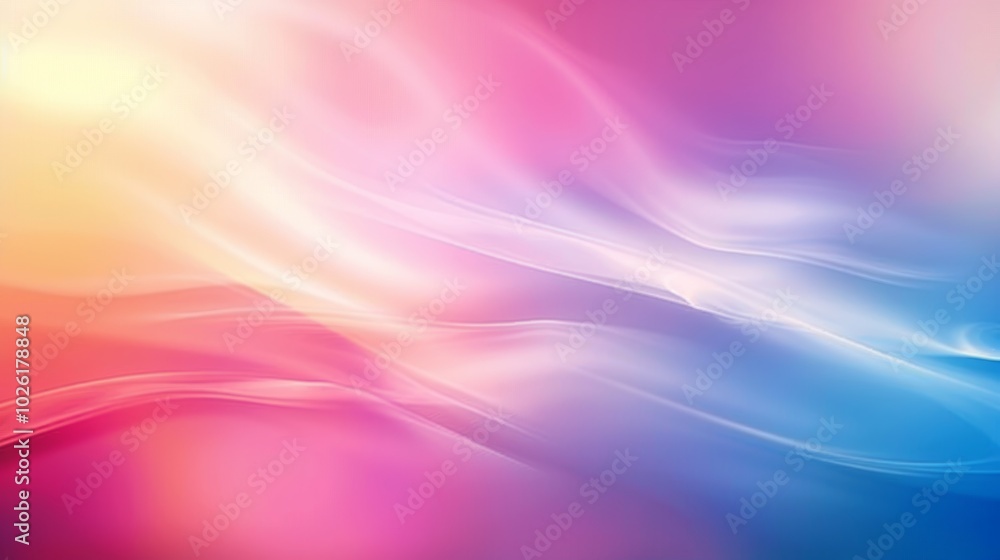 Poster soft waves of color blend seamlessly in a vibrant abstract background suggesting a dreamlike atmosph