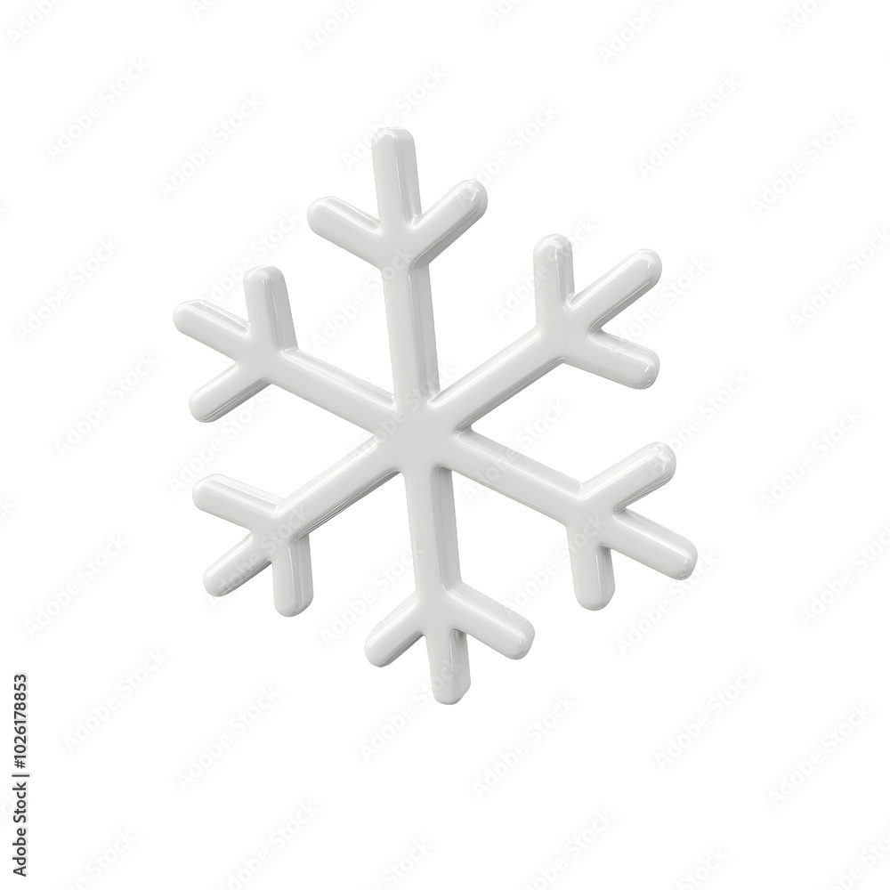 Poster beautiful snowflake with intricate patterns and soft snowy texture