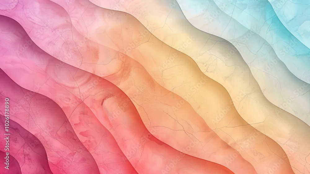 Poster colorful abstract waves create a serene background with gentle gradients flowing from pink to blue i