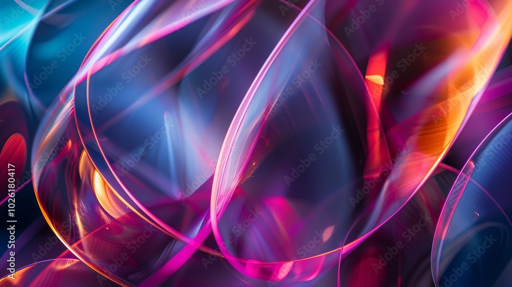 Poster colorful abstract patterns create a vibrant display of light and movement in a digital artwork