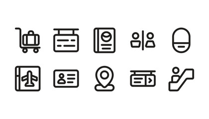 Airport icon line pack style