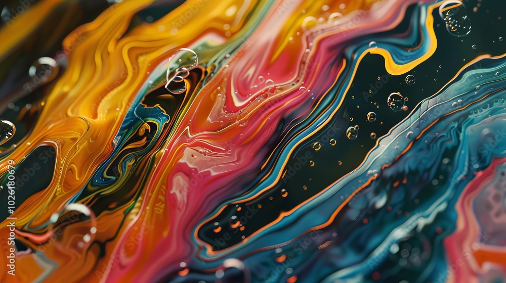 Poster colorful geometric shapes create an abstract design with vibrant hues and dynamic forms