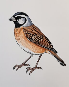 recommend clip art: hand drawing Sparrow clipart on plain white background