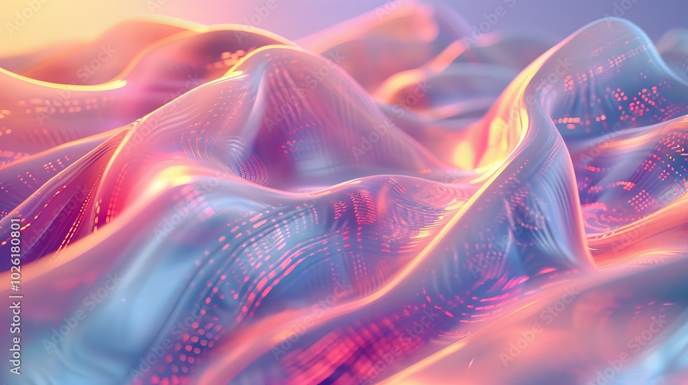Poster colorful abstract shapes create a dynamic and vibrant landscape with smooth curves and gradients