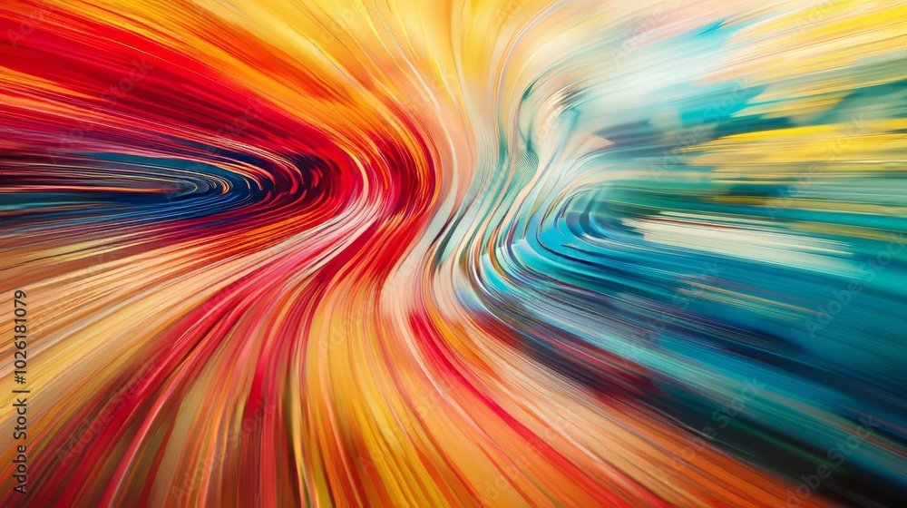 Poster colorful abstract swirl representing movement and energy in vibrant hues, created with dynamic brush