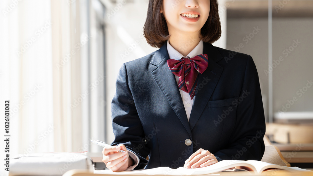 Sticker 受験生・制服姿の女子高校生